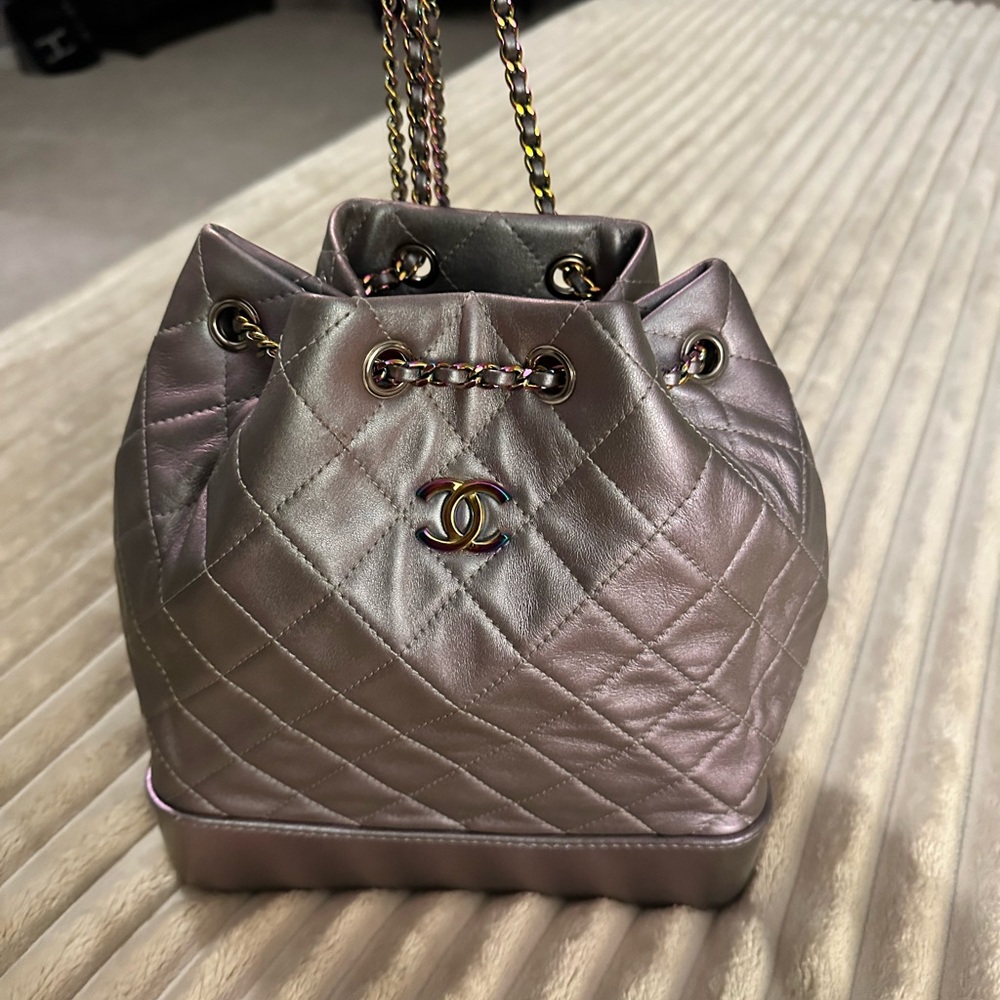 Chanel Metallic Quilted Bucket Bag